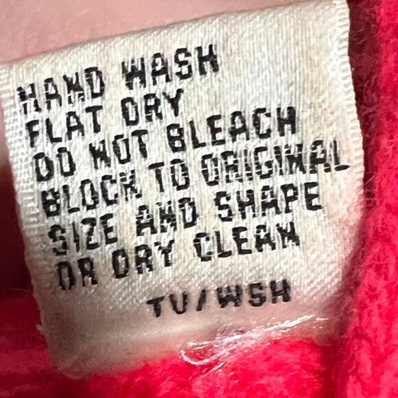 Christie & Jill Red Lambswool Angora Mock Neck Sweater with Button Detail Large - Picture 8 of 9